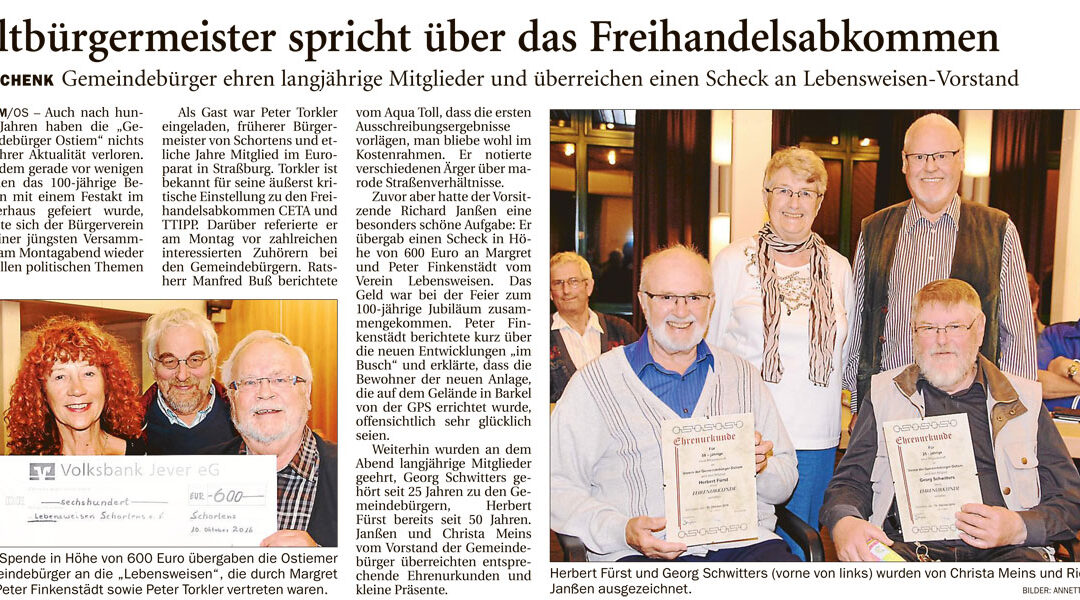 Artikel: Jeversches Wochenblatt – Friesisches Tageblatt