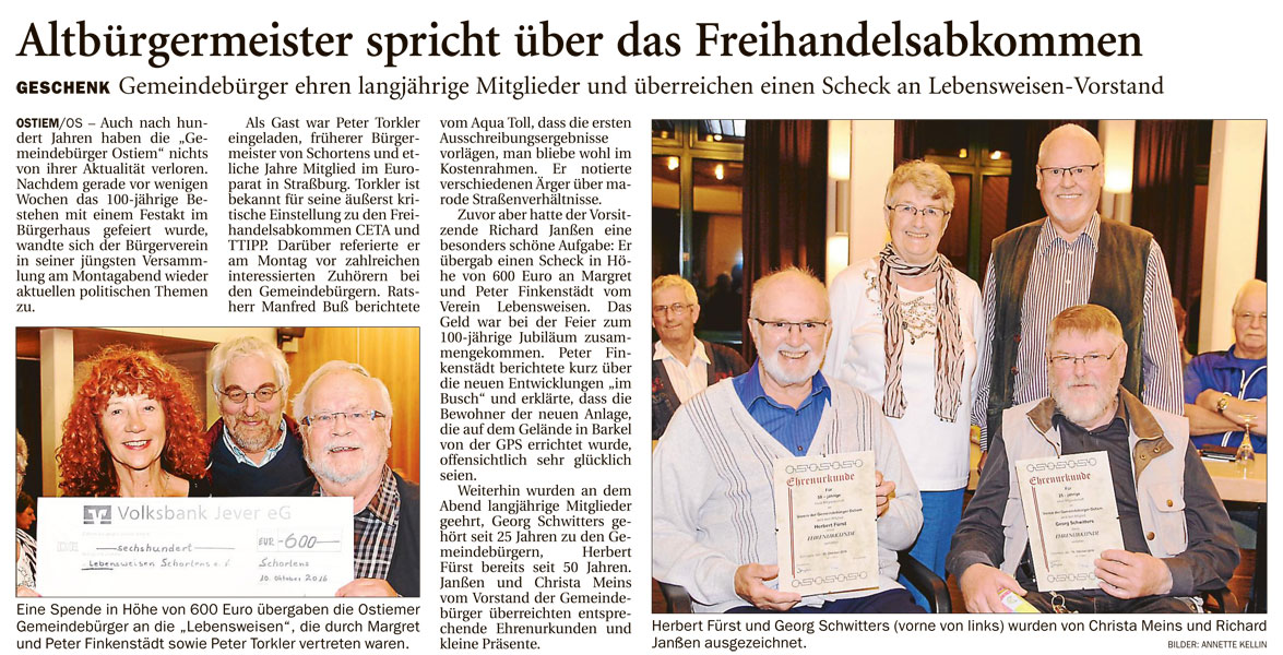 Artikel: Jeversches Wochenblatt – Friesisches Tageblatt